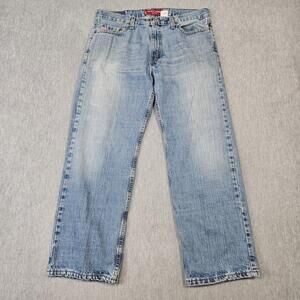 Vintage Levis 529 Jeans Men 34x30 Blue Low Rise Straight Light Wash Made USA Y2K